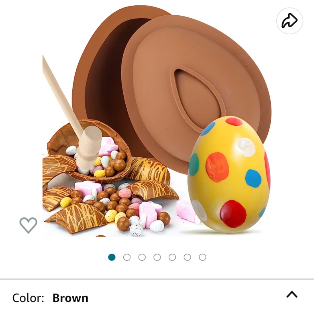 Set NWT BUSOHA Brown Silicone Easter Egg Molds for Chocolate Making or Baking